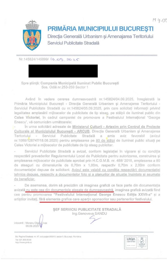Răspunsul oficial primit de la PMB este limpede: pentru acele steaguri — și pentru amplasamentele din imaginile colectate de echipa noastră — PMB nu a emis avize